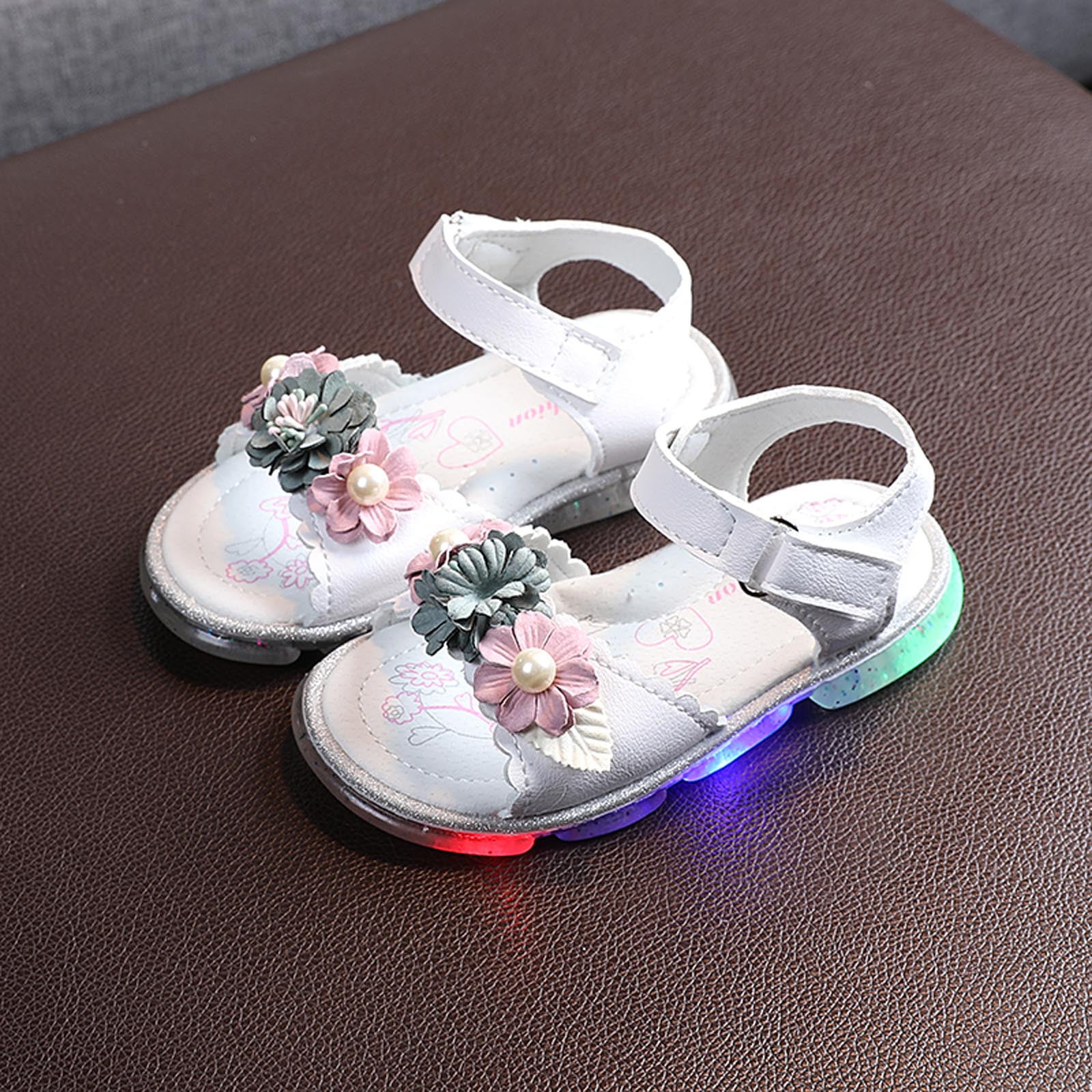 Summer Children Sandals For Girls Floral Princess Orthopedic Closed Toe Toddler 
