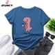 thumbnail image 2 of JFUNCY Camisetas de gran tamaño con estampado de dinosaurio de dibujos animados para mujer, camisetas holgadas informales de manga corta para mujer, camisetas de algodón de verano para mujer, 2 of 5