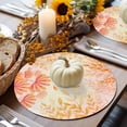 thumbnail image 6 of Fall Round Placemats Set of 4 Ombre Leaves Place Mats Thanksgiving Woven Placemat Autumn Orange Plant Bush Circle Braided Table Mat for Kitchen Dining Table Autumn Party Home Decor 15 Inch, 6 of 9