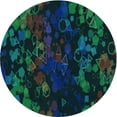 thumbnail image 1 of Ahgly Company Machine Washable Indoor Round Transitional Teal Green Area Rugs, 7' Round, 1 of 7