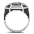 thumbnail image 3 of Luxe Jewelry Designs Men's Stainless Steel Masonic Ring with Jet Black Epoxy - Size 9, 3 of 4