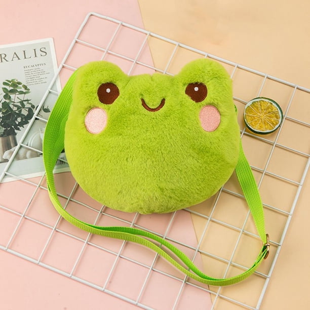 Bolsos de hombro de felpa para niños, monedero, bolso de mano, bandolera, Rana, oso, Panda, dibujos animados