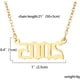 thumbnail image 2 of Collar con colgante de número de año de nacimiento, collar de acero inoxidable con número de oro y cumpleaños, joyería de cadena para mujer y niña Xemadio LRWJ198-19, 2 of 6