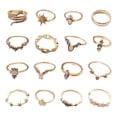 thumbnail image 1 of 16 anillos apilables dorados para mujer, anillos, anillos con luna y estrella, anillos apilables con corazón para niñas, 1 of 7