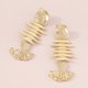 thumbnail image 1 of unbranded 1Par Pendientes Colgantes Dorados Elegantes Para Mujer Estilo Hueso De Únicos Y Modernos, 1 of 7