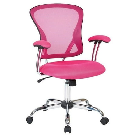 - Scranton & Co Mesh Back Office Chair in Pink
