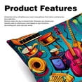thumbnail image 2 of Musical Instrument Throw Pillow Inserts Set Covers of 2 Decorative Velvet Throw Pillows with Unique Patterns - 16x16, 18x18, 20x20 Inches for Home Decor and Gifts, 2 of 6