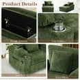 thumbnail image 5 of Chaise Lounge Chair Indoor with Ottoman,38.6"W Chenille Sofa with USB Port&Cup Holders,Modern Cozy Chaise with Storage Armrests&Side Pockets,Deep Seat Comfy Sofa for Living Room/Bedroom(Green), 5 of 9
