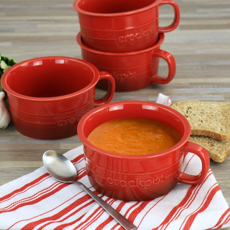 Crock Pot Appleton 24oz Stoneware 4 Piece Soup Mug Set in Gradient