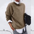 thumbnail image 3 of Yokua Women's Sweater 2 in 1 Shirt Loose Solid Color Long Sleeve Bottoming Comfortable Sweater Pullover, 3 of 9