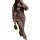 thumbnail image 2 of Conjuntos de Dos Piezas para Mujer, Sudadera, Ropa Informal de Viaje, Chándal de Pierna A , Chándales Cómodos. Marrón M, 2 of 7