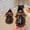 Brown, variant on Floleo Girls' Preppy Plaid Bow Patent Leather Loafers, Hook And Loop Strap Thick Anti Slip Rubber Sole Kids School Casual Dress Shoes(Black,4.5-5 Years)