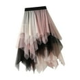 thumbnail image 3 of segolike Tulle Skirts for Women Fairy Skirt Asymmetrical Summer Half Skirt Tutu for Halloween Stage Performance Casual Formal Pink White, 3 of 8