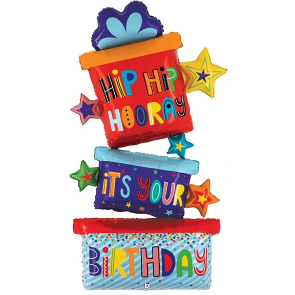 LoonBalloon 58 Inch Stacked Gift Birthday Special Delivery GiftsBalloon - Festive & Unique