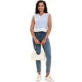 thumbnail image 6 of DARING DIVA Women's Cropped Sweater Vest Summer Tank Tops L Light Blue White, 6 of 7