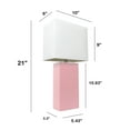 thumbnail image 3 of Lalia Home 21" 2-Pack Leather Base Modern Home Décor Bedside Table Lamp Set, 3 of 8