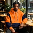 thumbnail image 6 of TOMVIGX Mens Contrast Color Spliced Hooded Sweatshirt Casual Drawstring Pullover Hoodie Long Sleeve Sport Tops with Front Pocket XL, 6 of 6