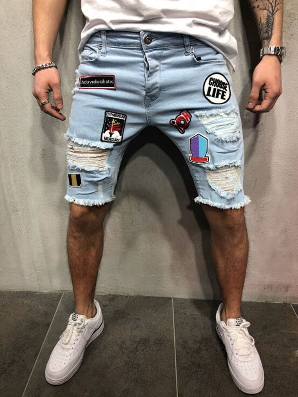 short biker jeans