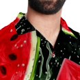 thumbnail image 5 of Watermelon Men's Short Sleeve Button Down Beach Shirts, Casual Printed Summer Unisex Tops, 5 of 6