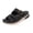 Black, variant on Platform Slide Sandals For Women Matte Faux Leather Three Wide Instep Straps Tortoise Shell Round Buckle Open Toe Slip On Wedge Slide Footwear