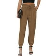 thumbnail image 5 of Pantalones con cordones de cintura alta de Europa y América, pantalones casuales elegantes a juego de color sólido para mujer., 5 of 5