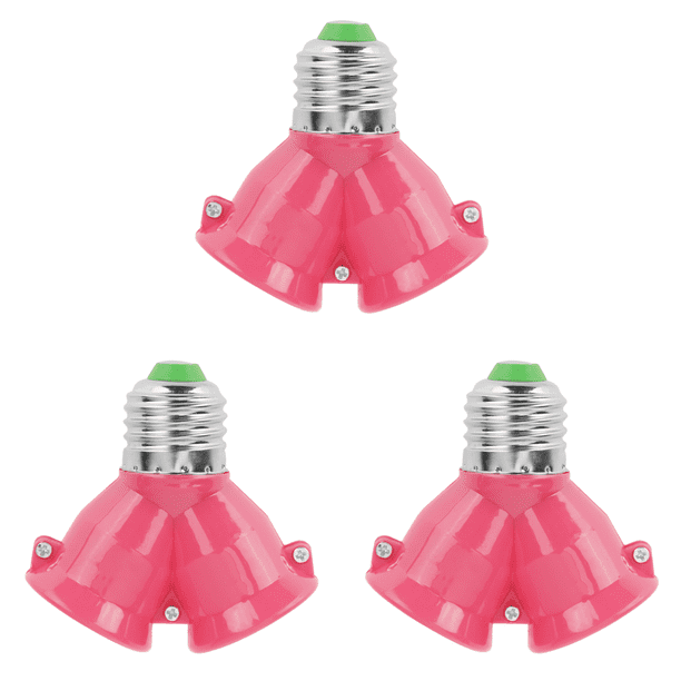 E27 A 2E27 Portalámparas Convertidor Enchufe Divisor Adaptador Base Bombilla () Rosa
