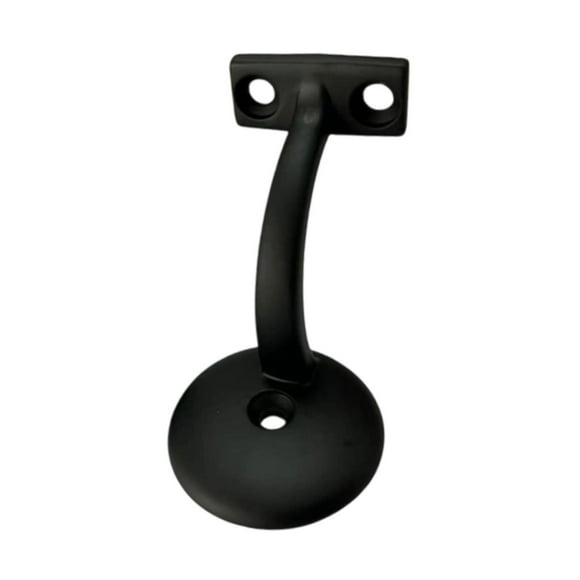 Soporte de pasamanos de escalera de montaje en pared, soporte de pasamanos de aleación redondo, de escalera para de escaleras, interior y exterior Negro