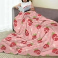 thumbnail image 6 of Zufioo Strawberries Fleece Blanket Queen Size,Plush Bed Blanket,Ultra Soft Throw Blanket,Plush Fuzzy Cozy Blanket Perfect for Bed,Couch-50"x40", 6 of 7