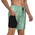 thumbnail image 2 of Kdxio Tropical Pineapple Print Men's Swim Trunks with Compression Liner 7 Inch Inseam Quick Dry Swim Shorts, 2 of 7