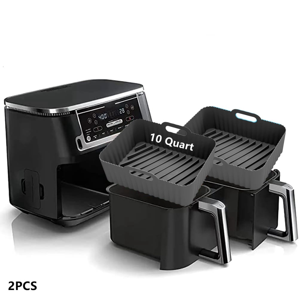 2 Pcs 10QT Air Fryer Silicone Liners Air Fryer Silicone Pot for Ninja