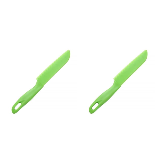 Kearding Juegos de cocina para niños Ensalada real Lechuga Bordes dentados Platos cómodos Asas ergonómicas Accesorios culinarios verde verde 2piezas