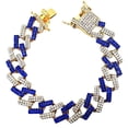 thumbnail image 2 of HH Bling Empire Iced Out Diamond Cuban Link Chain for Men and Women,Silver or Gold Miami Cuban Necklaces Hip Hop,Chunky Chains 16-30 Inches (Bracelet-Blue-8.5"), 2 of 10