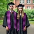 thumbnail image 7 of Kdxio Purple Black Buffalo Plaid Graduation Stole Class, Graduation Sash, Unisex Adult 36" Academic Commencements-Sharp Corner, 7 of 7