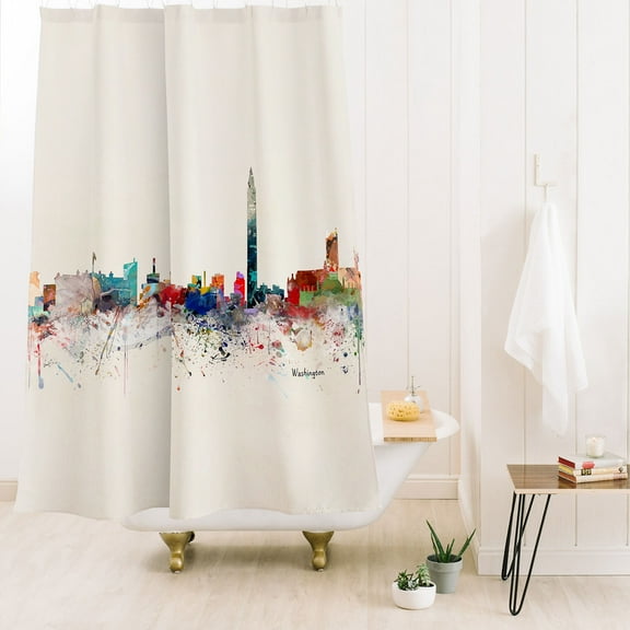 Society6 Brian Buckley Washington Dc Skyline Shower Curtain 71" x 74"