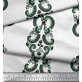 thumbnail image 2 of Soimoi Green Cotton Voile Fabric Stripe,Leaves & Floral Block Print Sewing Fabric Yard 56 Inch Wide, 2 of 3