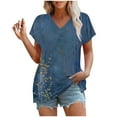 thumbnail image 4 of Karight Women's Printed V-neck Short-sleeved T-shirt Loose Short Sleeve, 4 of 4