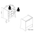 thumbnail image 3 of Coney Ensemble Moderne Mi-Siècle 2 Pcs Commode et Table de Nuit en Blanc, 3 of 10