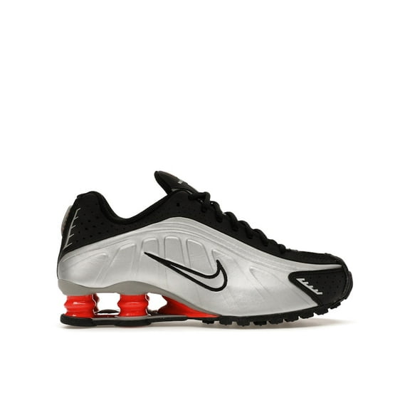 Nike Kid's Shox R4 Metallic Silver Black Picante Red Shoes, from StockX