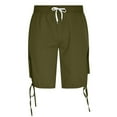 thumbnail image 5 of Hurxie Deals Men's Casual Cargo Shorts with Elastic Waist and 6 Pockets Army Green Work Bermuda Shorts for Men S-2XL, 5 of 8