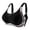 Black, variant on Womens Plus Size Wire-Free Everyday Bra Mesh Panel Two-Tone Patchwork Soft Support Comfort Lingerie for Daily Wear Beige M