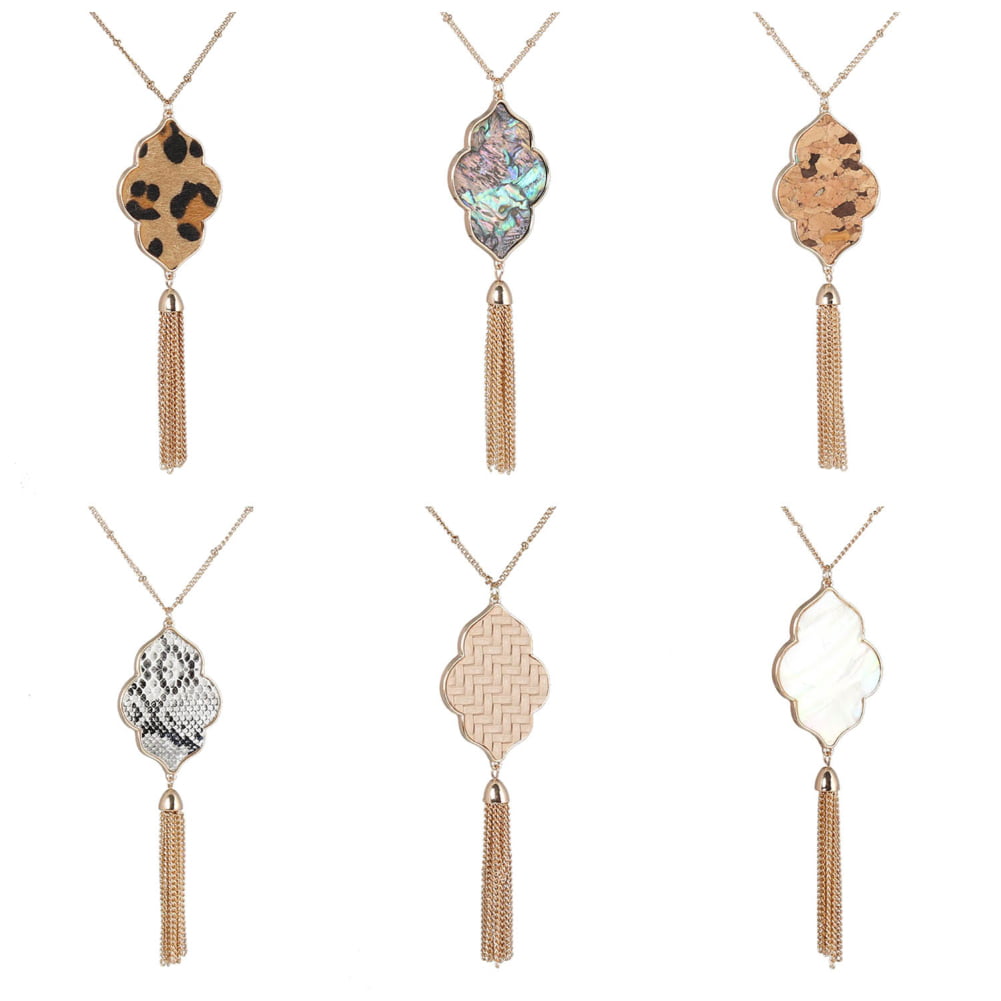 Fashion Tassel Fringe Choker Chunky Statement Pendant Necklace Chain Jewelry 