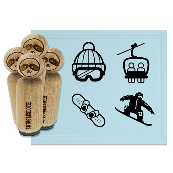 Snowboarding Extreme Snowboarder Snowboard Rubber Stamp Set for Scrapbooking Crafting Stamping - Medium 1 Inch