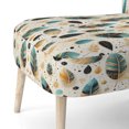 thumbnail image 5 of Designart "Minimalism Green Fern Flowers" Upholstered Bohemian & Eclectic Accent Chair and Boho Arm Chair - Multiple Color & Pattern, 5 of 7