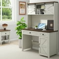 thumbnail image 3 of Vabches 47" Farmhouse Executive Desk with Hutch, Home Office Computer Desk with Charging Station & Drawers, 3 of 7