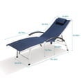 thumbnail image 2 of Pellebant Outdoor Chaise Lounge Patio Aluminum Folding Reclining Chair, Navy Blue, 2 of 8