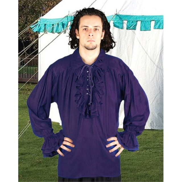 The Pirate Dressing C1006 Captain Charles Vane Chemise - Bleu - Très Grand