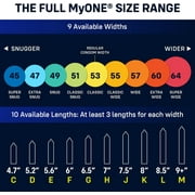 MyONE Condoms Larger Fit Size 57E: Wide (57), Length 5.6” (E), Latex, 36-Count