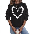 thumbnail image 6 of UPPADA Womens Love Heart Graphic Sweatshirt Long Sleeve V-Neck Pullover Top with Elbow Patches Ideal Valentine Gift for Her Black,XXL, 6 of 7