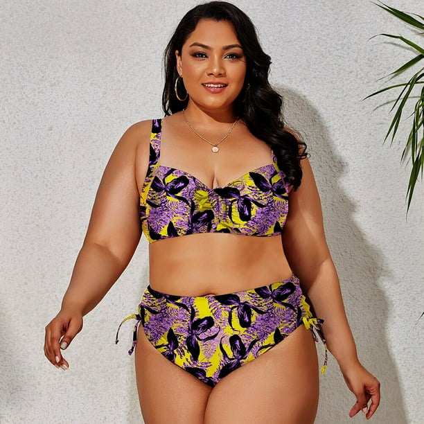 2023 nuevo traje de baño de talla grande para mujer traje de baño grande trajes de baño de dos piezas de cintura alta Push Up Bikini conjunto Sexy separado con estilo Tan Jianjun unisex