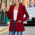 thumbnail image 5 of Gyexs Womens Blazers Work Casual Dress Jackets Long Sleeve Light Weight Trench Coat Loose Fit Outerwear with Belts, Red, Size XL, 5 of 6
